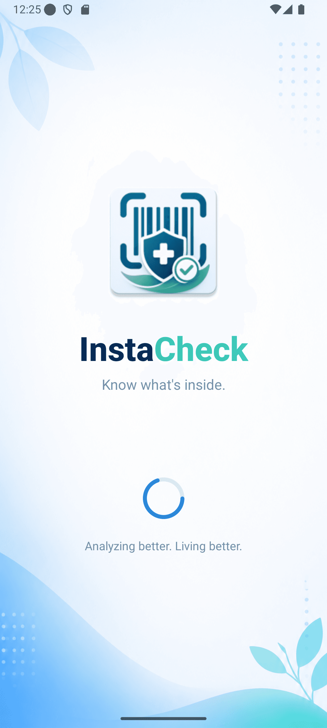 InstaCheck app launch screen