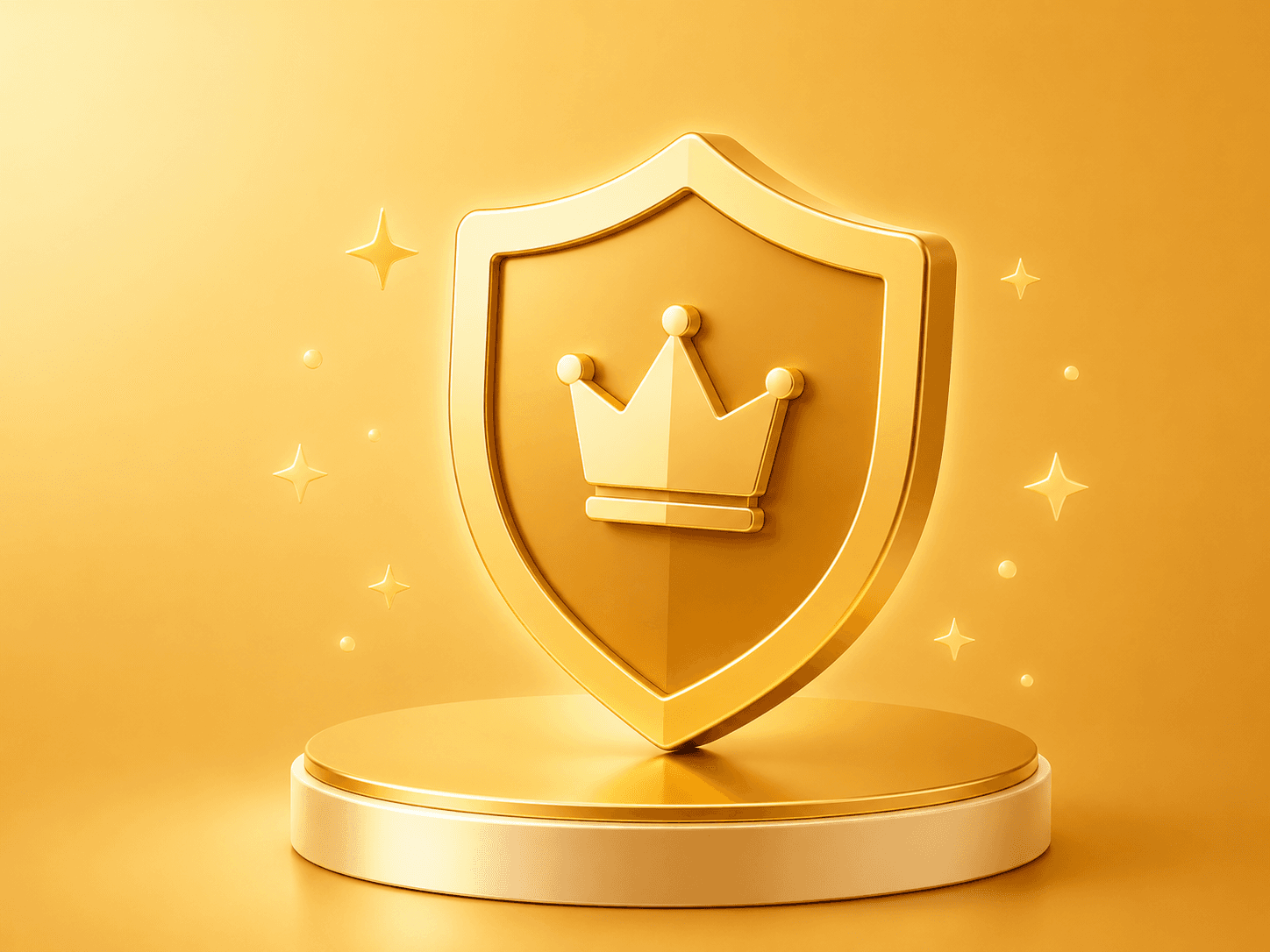 InstaCheck premium artwork featuring a golden shield with a crown